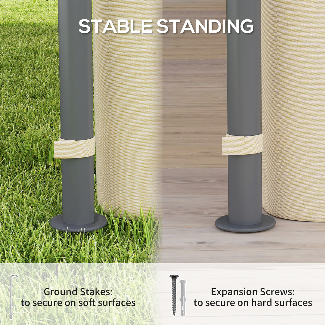 3 x 3 m Solar LED Metal Gazebo - Beige
