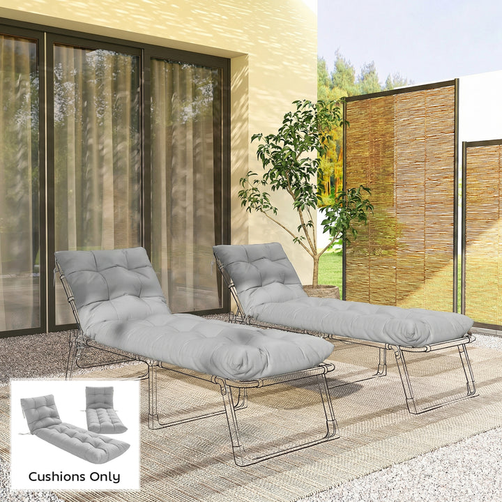 Sun Lounger Cushions Only, Garden Lounge Chair Cushions Set of 2, Sunb