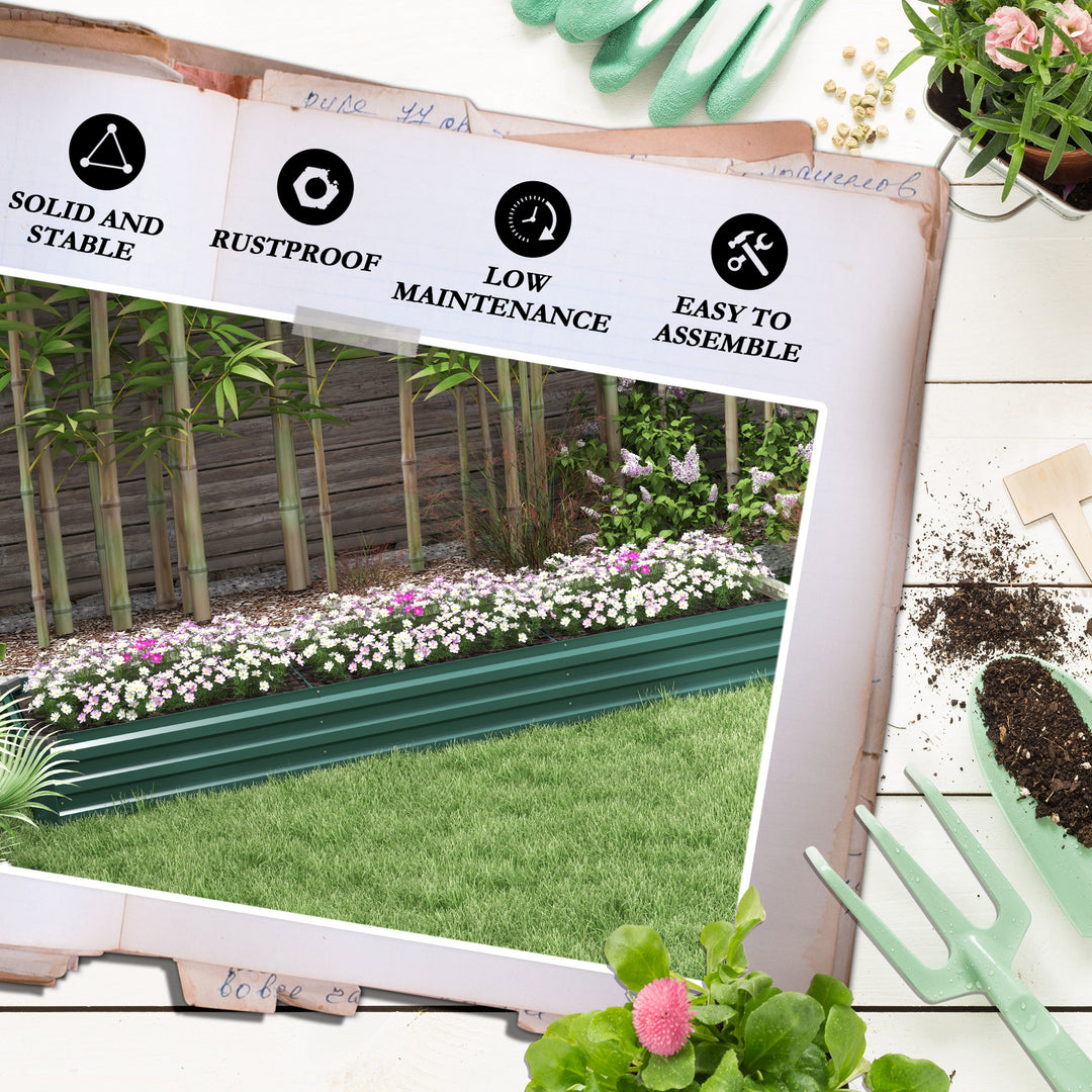 60 x 240cm Galvanised Steel Planter, with Open Bottom