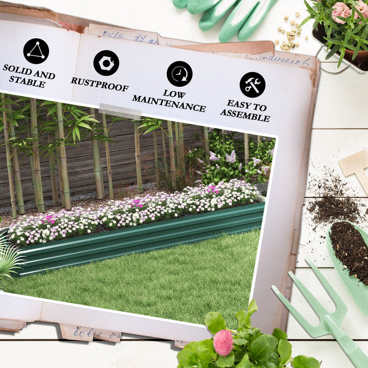 60 x 240cm Galvanised Steel Planter, with Open Bottom