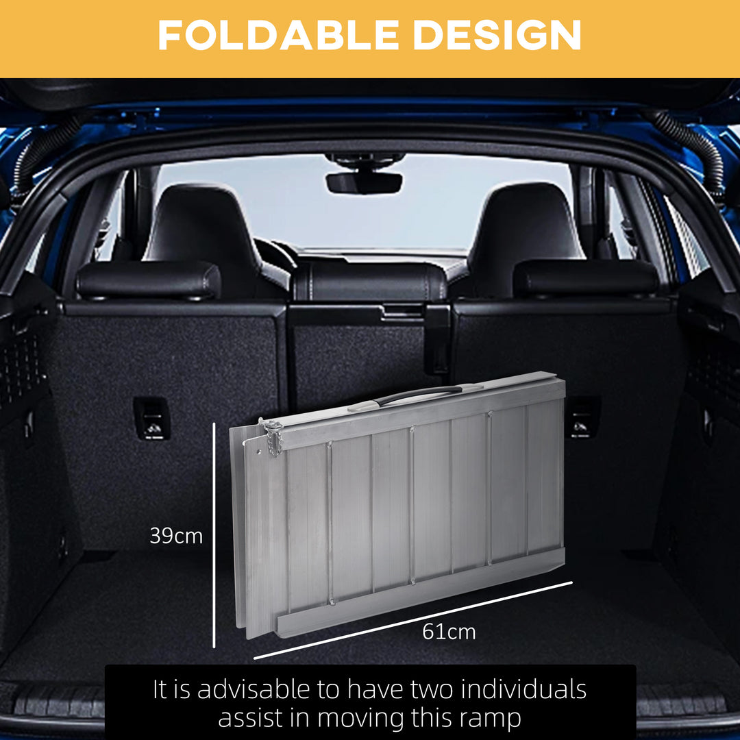 MCL 2ft Folding Aluminum Wheelchair Ramp Scooter Portable Mobility Assist Suitcase Access Aid Disabled