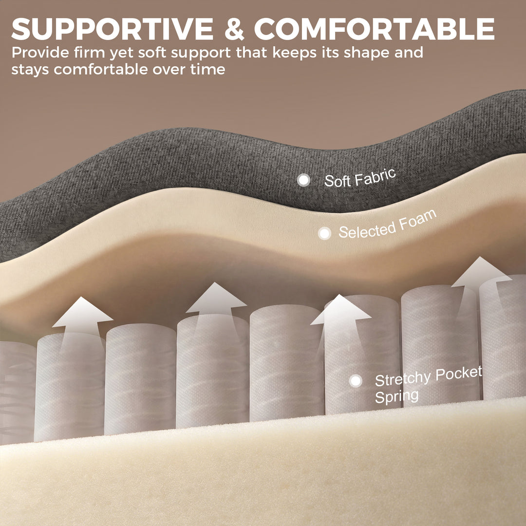Office Chair, Ergonomic Desk Chair with Flip-up Armrest, Pocket Spring