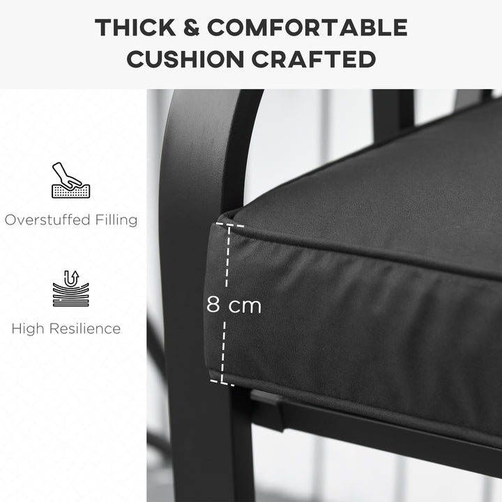Garden Bench Cushion 2 Seater Loveseat Seat Pad for Patio Swing Furniture for Indoor & Outdoor Use, 120 x 50 x 8 cm, Black