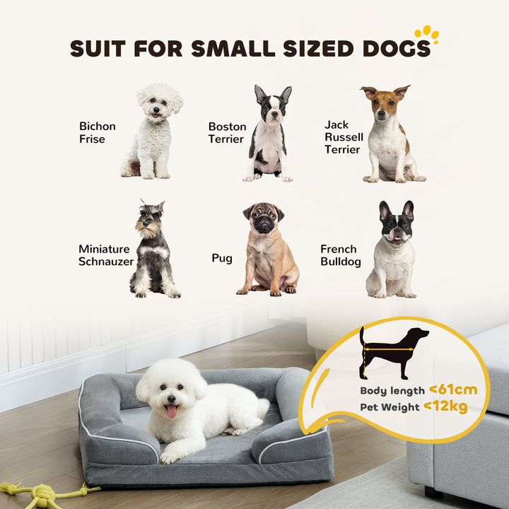 Dog Sofa Bed, Washable Pet Bed with Removable Cover and Non-Slip Botto