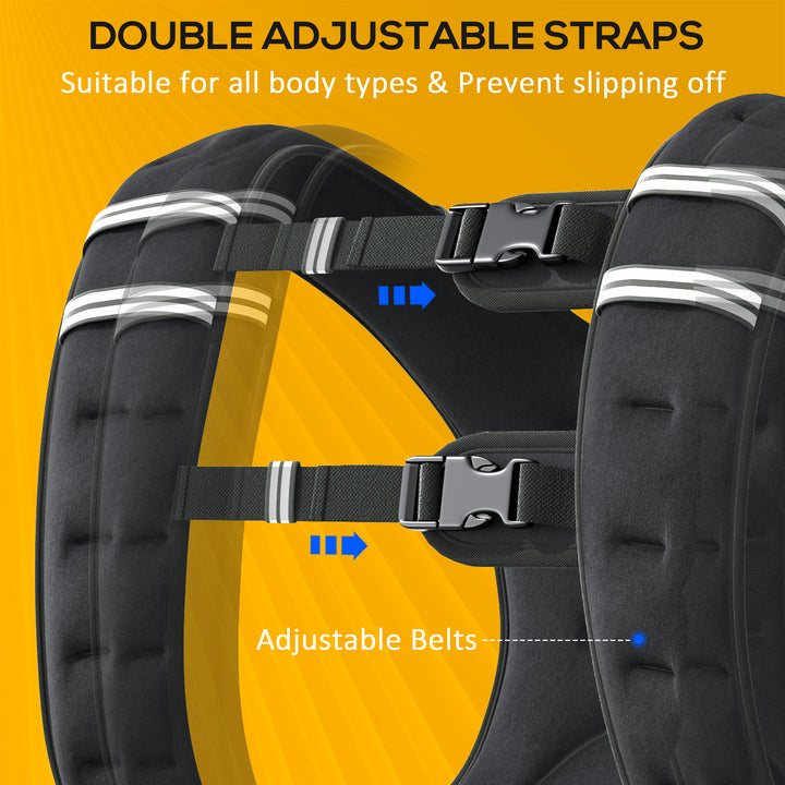 5KG Weighted Vest, Running Weight Vest with Adjustable Straps, Convenient Pocket and Reflective Strips, for Men and Women Cardio Exercise Strength Training Workout