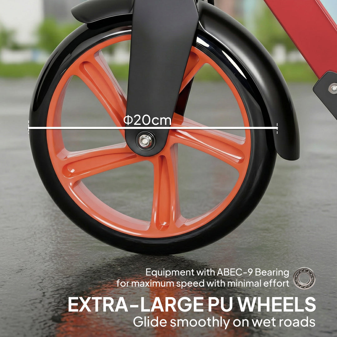 One-click Folding Kick Scooter for 14+ w/ Adjustable Handlebar, Push S
