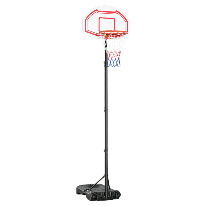 HOMCOM Outdoor Basketball Hoop Stand Portable Sturdy Rim Adjustable Height from 258-314 cm w/ Wheels, Stable Base