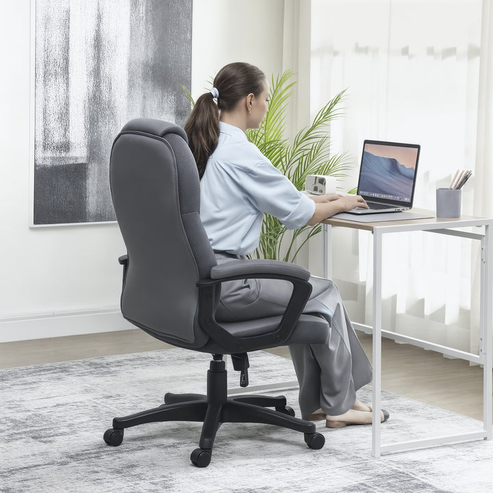 Faux Leather Office Chair - Charcoal Grey