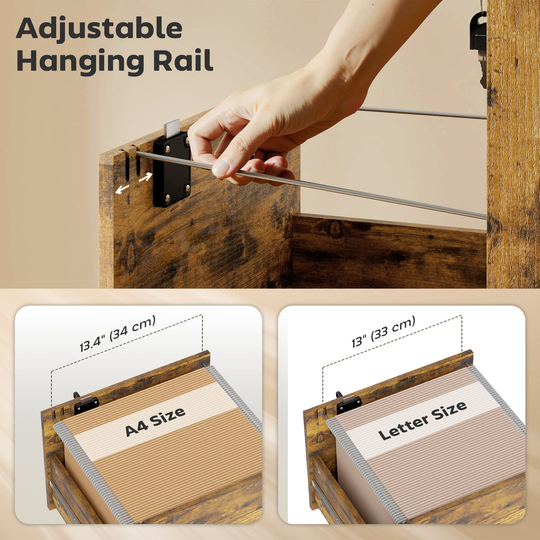 Three Drawer Wood-Effect Filing Cabinet