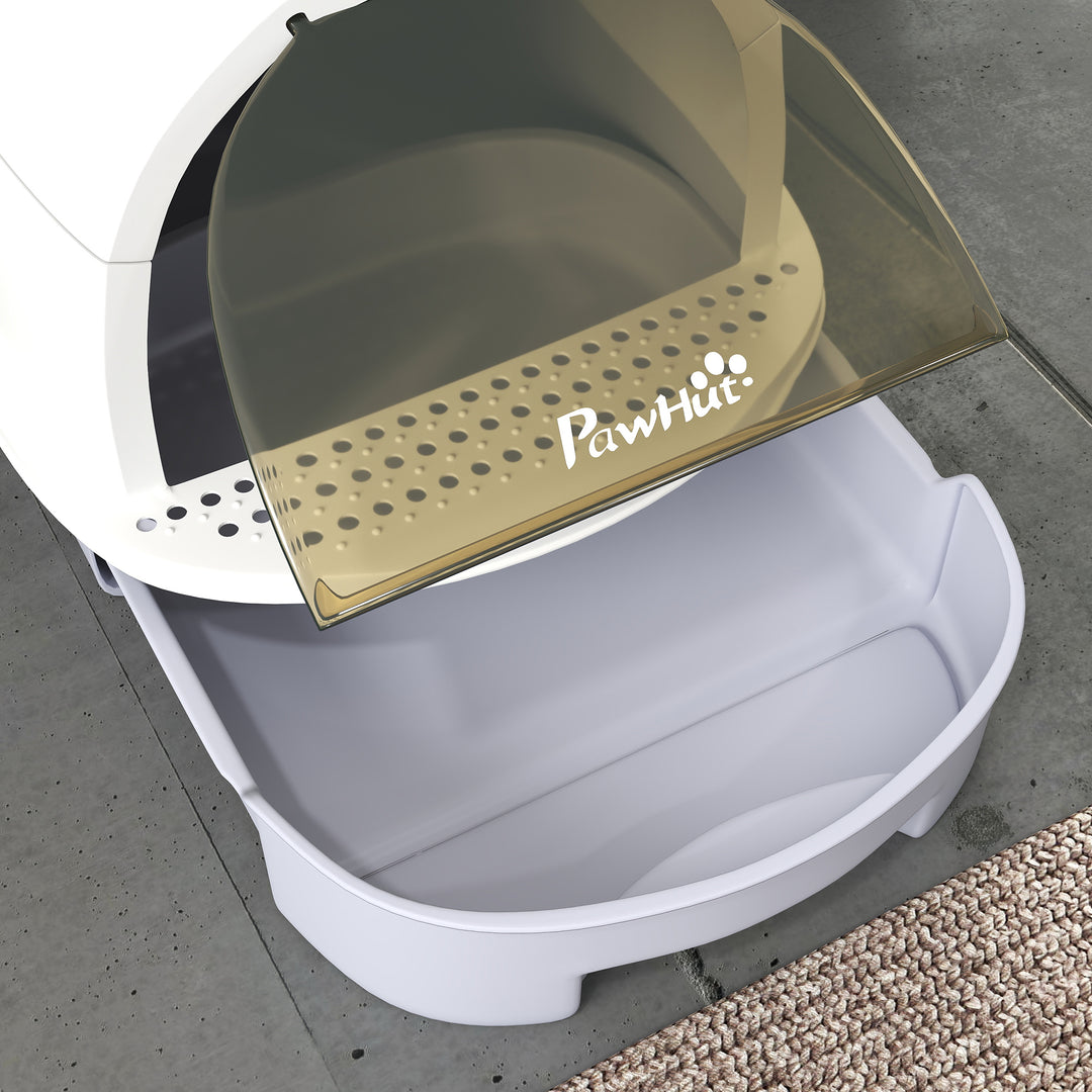 Enclosed Cat Litter Box w/ Pull-Out Drawer, Scoop, Deodorising Bags fo