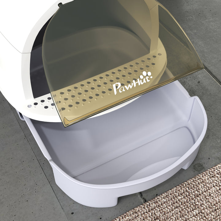 Enclosed Cat Litter Box w/ Pull-Out Drawer, Scoop, Deodorising Bags fo