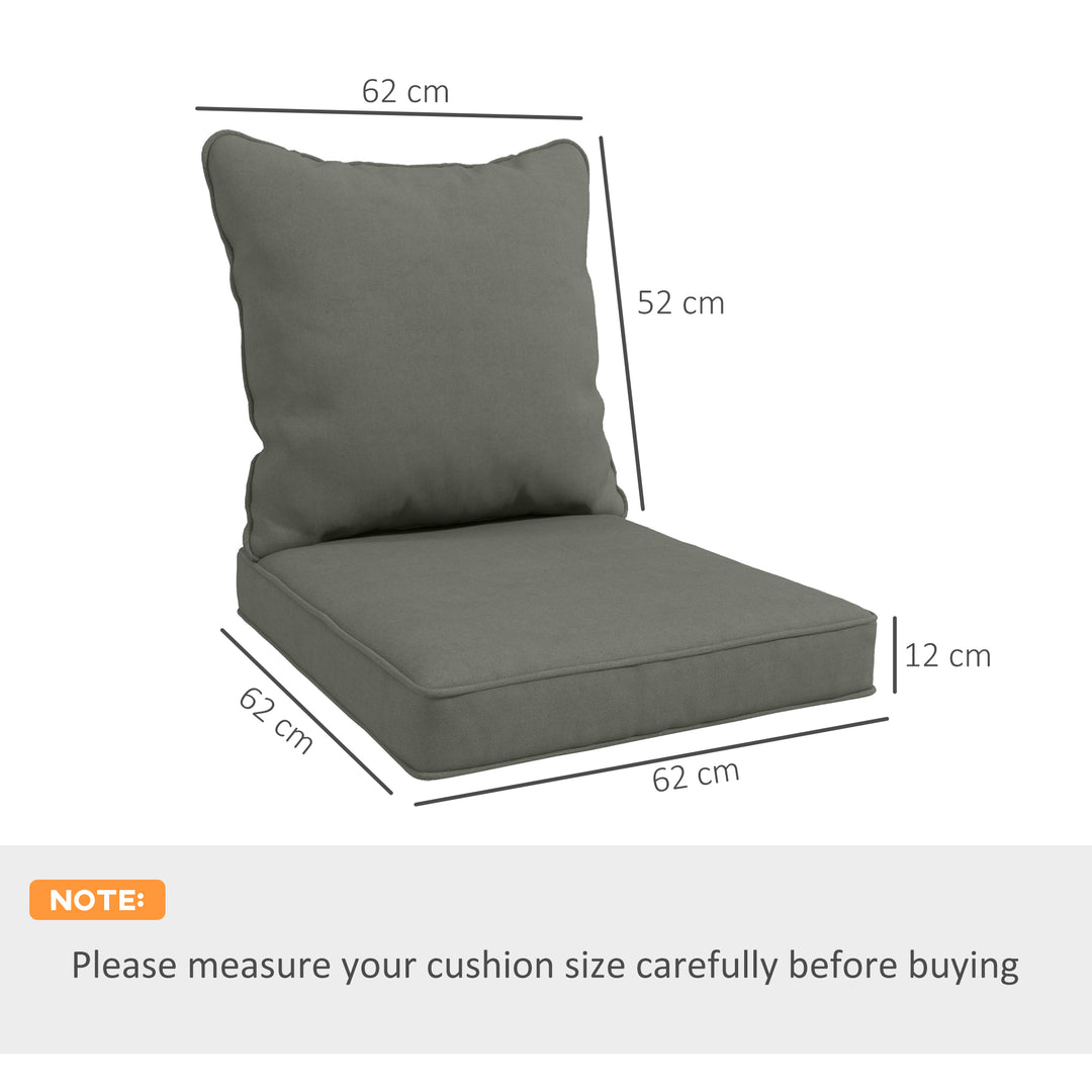 Seat and Back Padded Cushion Set, CUSHION ONLY - Charcoal Grey