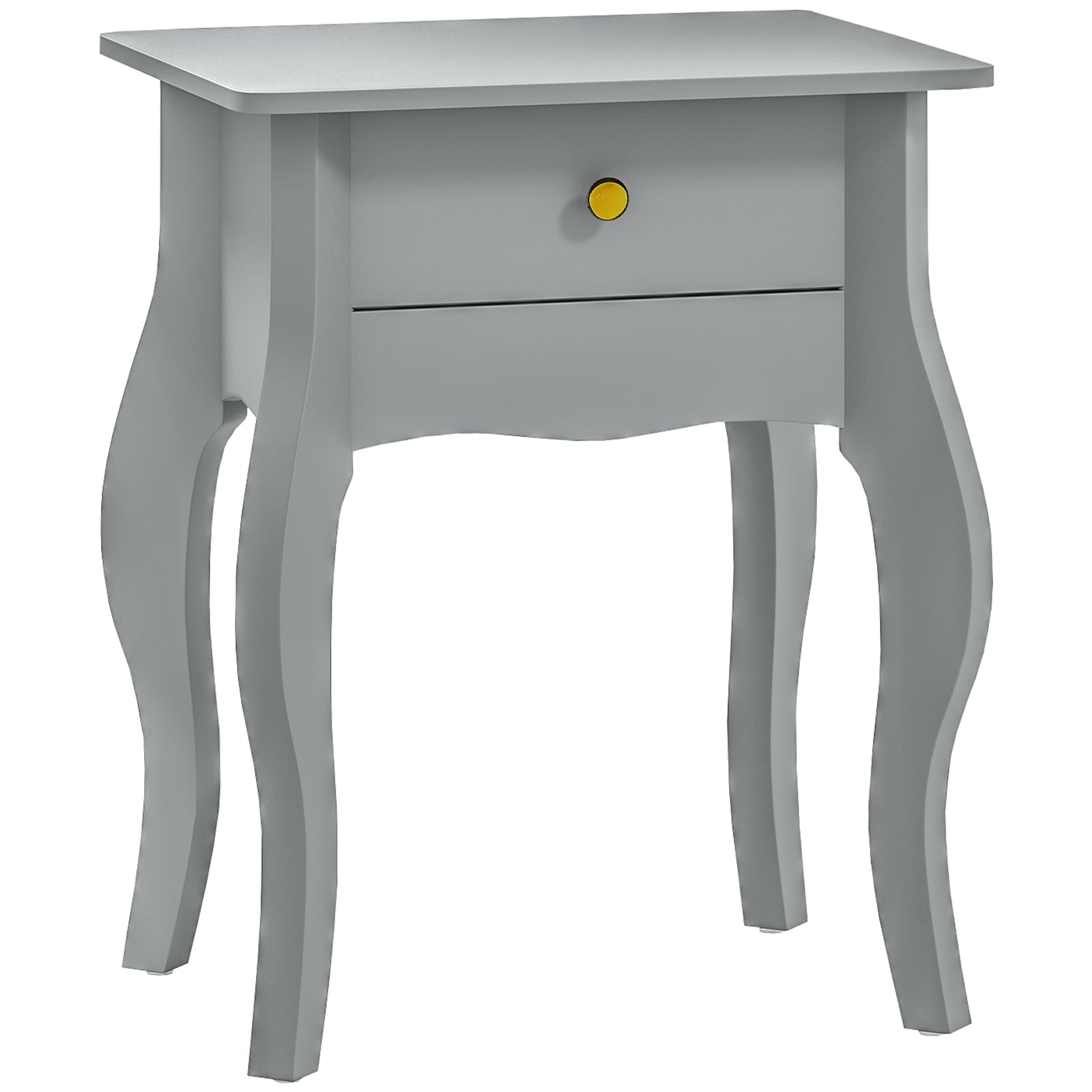 French Style Side Table with Drawer - Grey