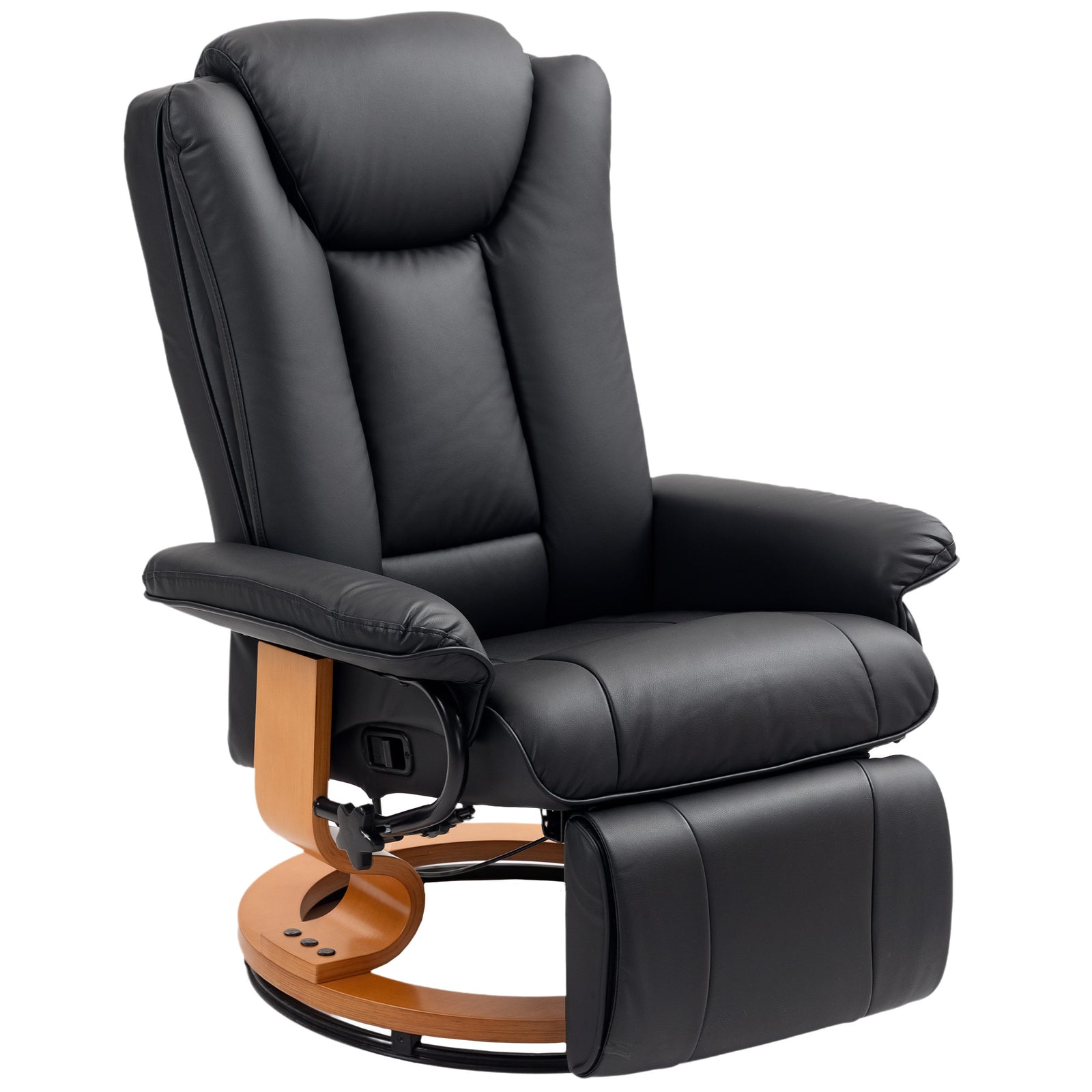Faux Leather Recliner Chair - Black