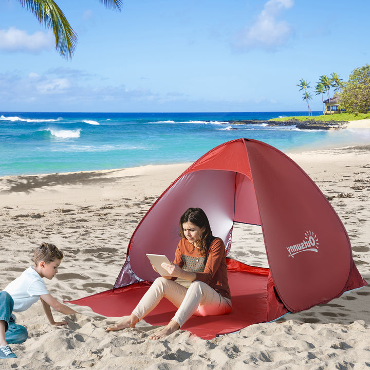MCL Pop-up Portable Beach Tent-Red