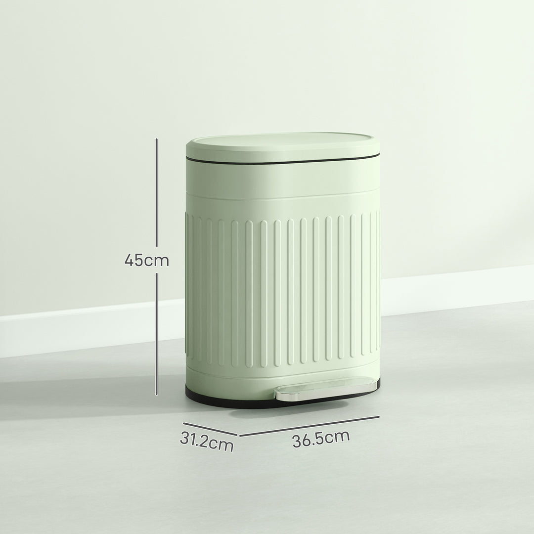 20L Metal Kitchen Bin, with Soft-Close Lid - Light Green