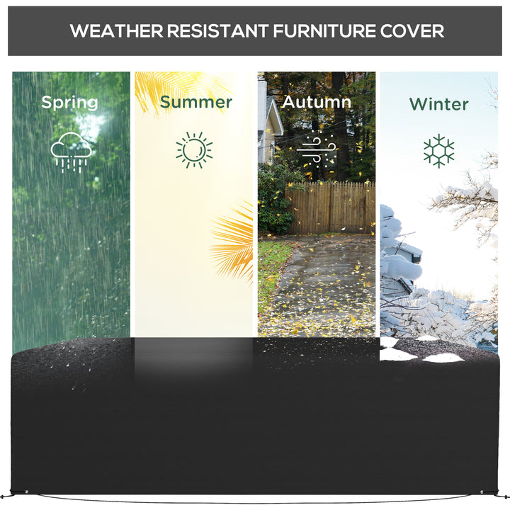 Outdoor Garden Furniture Cover Waterproof, Anti-UV 600D Heavy Duty Oxford Fabric Patio Furniture Cover for Rectangular Sofa Table Set, Black, 245 x 165 x 66 cm