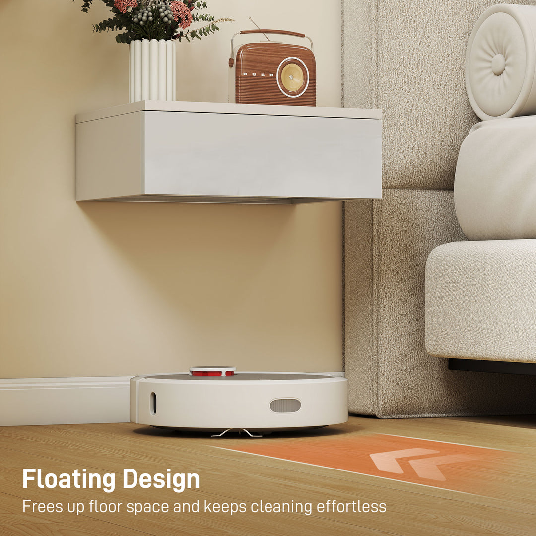 Floating Bedside Table Set of 2, Wall-Mounted Nightstand with High Glo