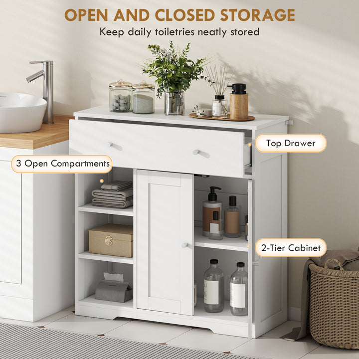 Bathroom Floor Cabinet, Freestanding Bathroom Cabinet with Drawer, Doo