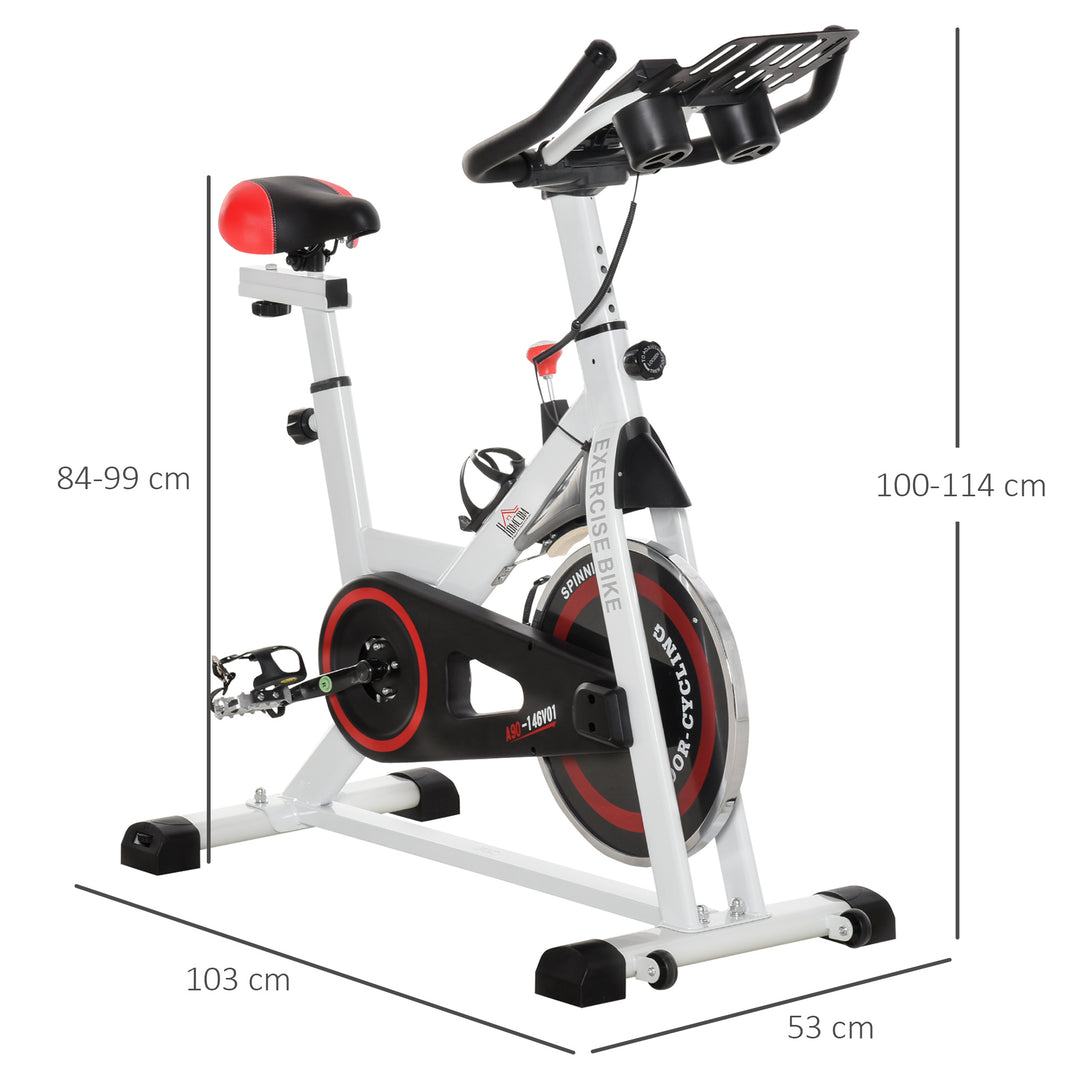 HOMCOM Upright Exercise Bike Indoor Training Cycling Machine Stationary Workout Bicycle with Adjustable Resistance Seat Handlebar LCD Display