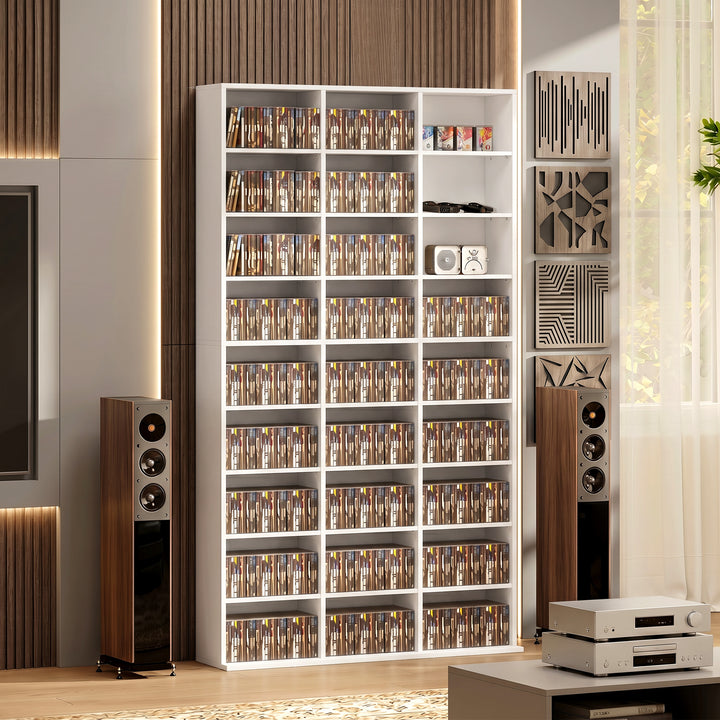 835 CD/500 DVD Storage Unit, Blu-ray Media Storage Shelf with 27 Compa
