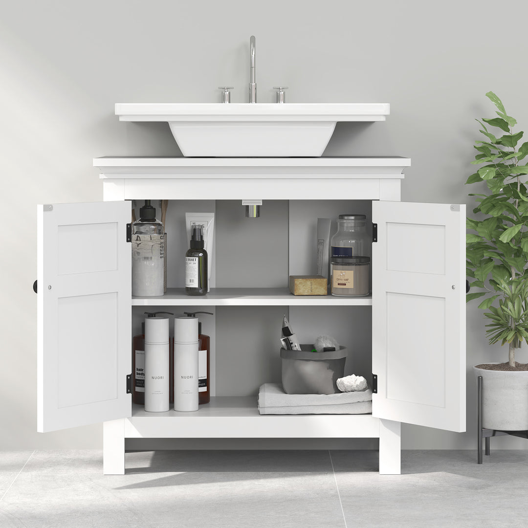 15 x 20cm 'U' Cut Out Bathroom Storage Cabinet - White