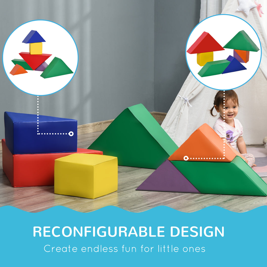 7 Piece Kids Soft Foam Puzzle Play Set Interlocking Toddler Learning Blocks Comfortable Safe Floor Indoor Outdoor Active Play Structure