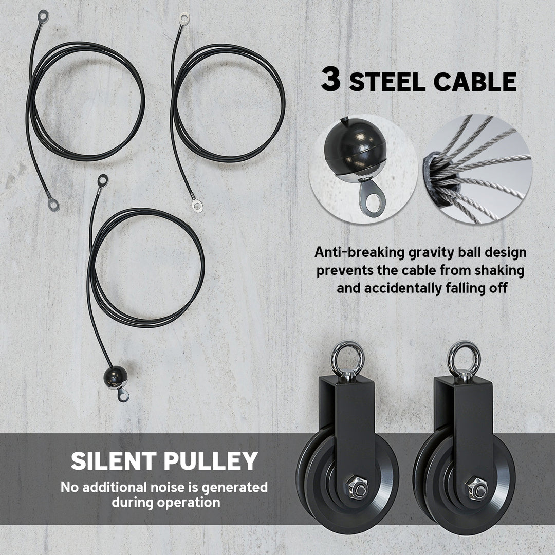 SPORTNOW Weight Pulley System, Cable Pulley System for Home Gym, Cable Machine LAT Pull Down Attachment for Biceps Curl, Tricep, Arm Workouts