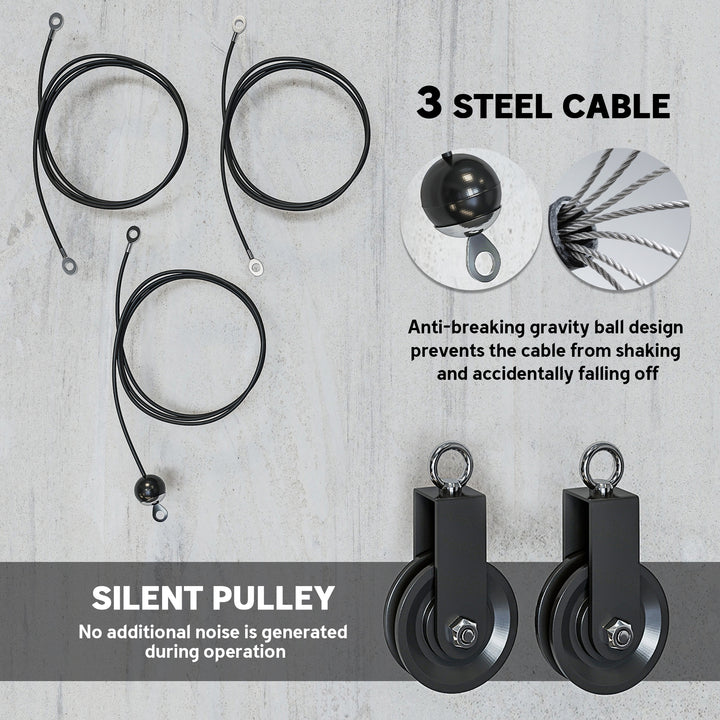 SPORTNOW Weight Pulley System, Cable Pulley System for Home Gym, Cable Machine LAT Pull Down Attachment for Biceps Curl, Tricep, Arm Workouts