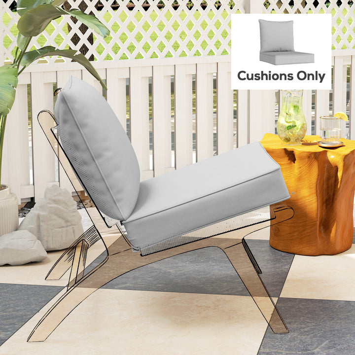 Outdoor Seat and Back Cushion Set, 63L x 55W x 15Dcm Patio Deep Seatin