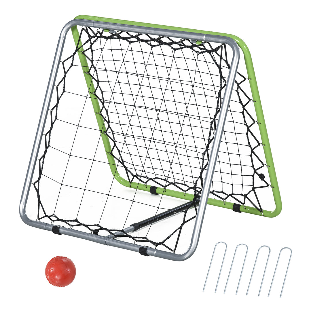 MCL Football Training Net, Soccer Kickback Target Goal Both Side Rebounder Net, Adjustable Angle Goal Training Set for Kids and Children to Practice in Playground, Backyard