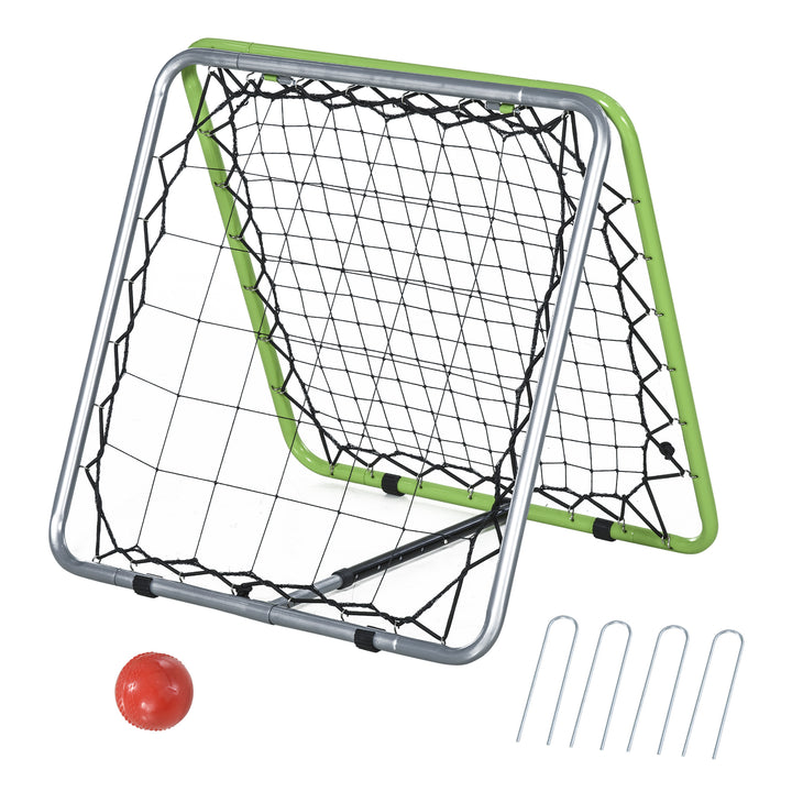 MCL Football Training Net, Soccer Kickback Target Goal Both Side Rebounder Net, Adjustable Angle Goal Training Set for Kids and Children to Practice in Playground, Backyard