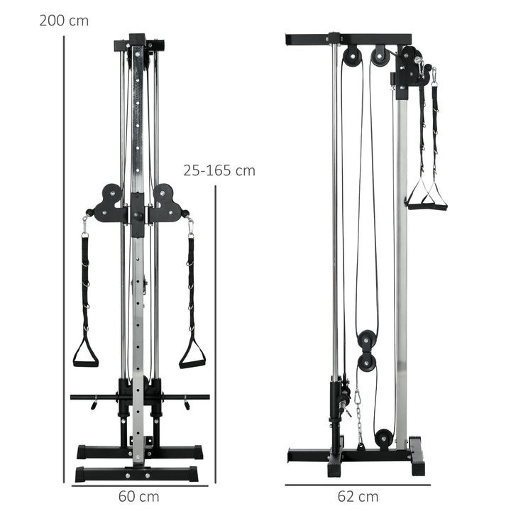 SPORTNOW Wall Mount Cable Machine, 15 Positions Adjustable Cable Crossover Machine Dual Pulley System for Home Gym
