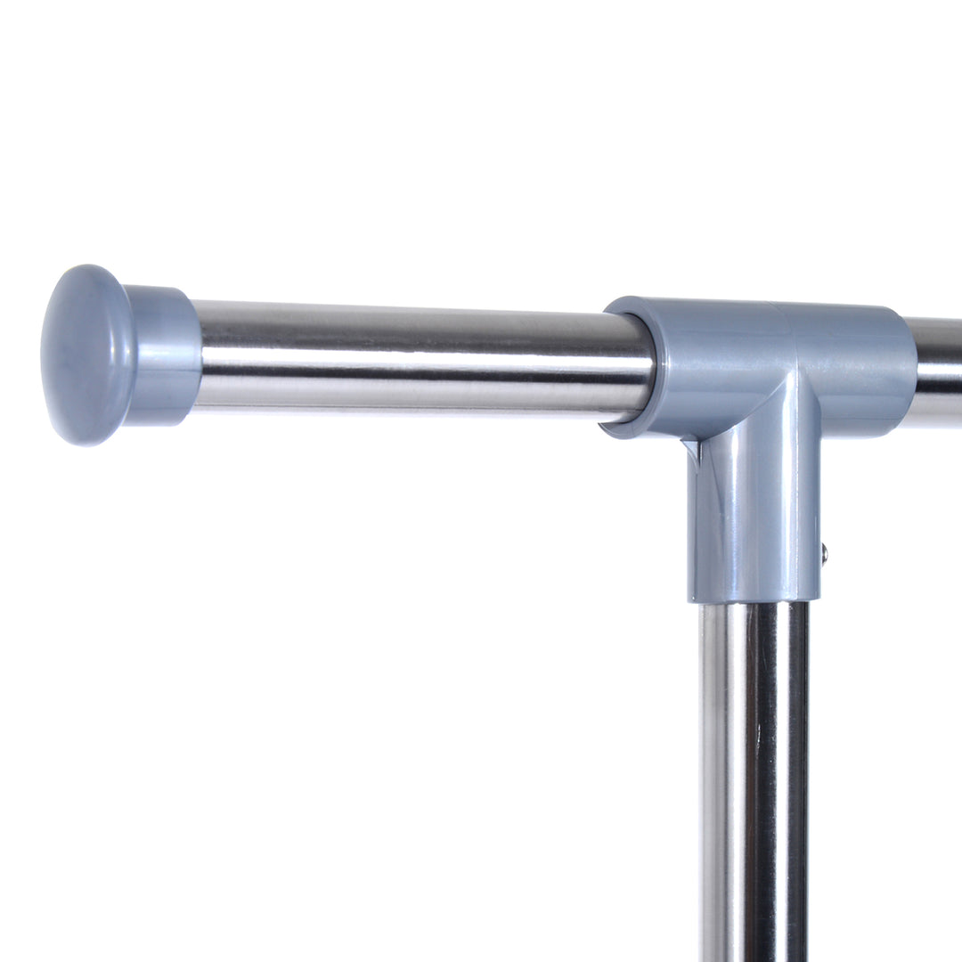 MCL Heavy Duty Clothes Hanger Garment Rail Hanging Display Stand Rack w/ Wheels Adjustable