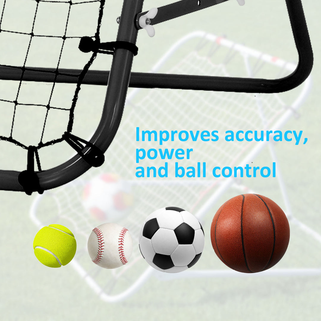 Adjustable Rebounder Net Kickback Target Goal for Teens Adults Training, Black