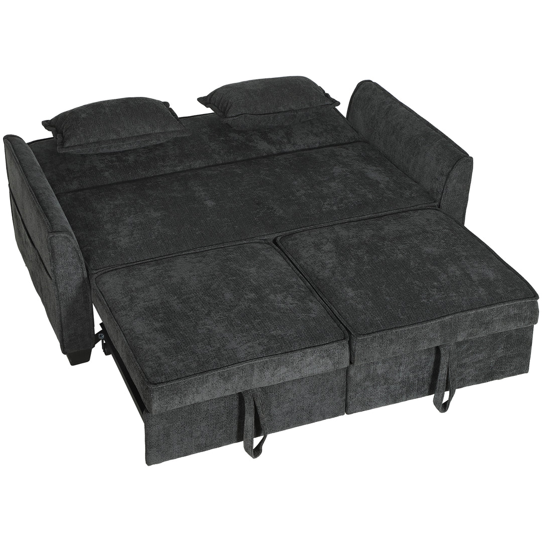 2 Seater Sofa Bed, 4-in-1 L-Shaped Convertible Pull-Out Sleeper Sofa w