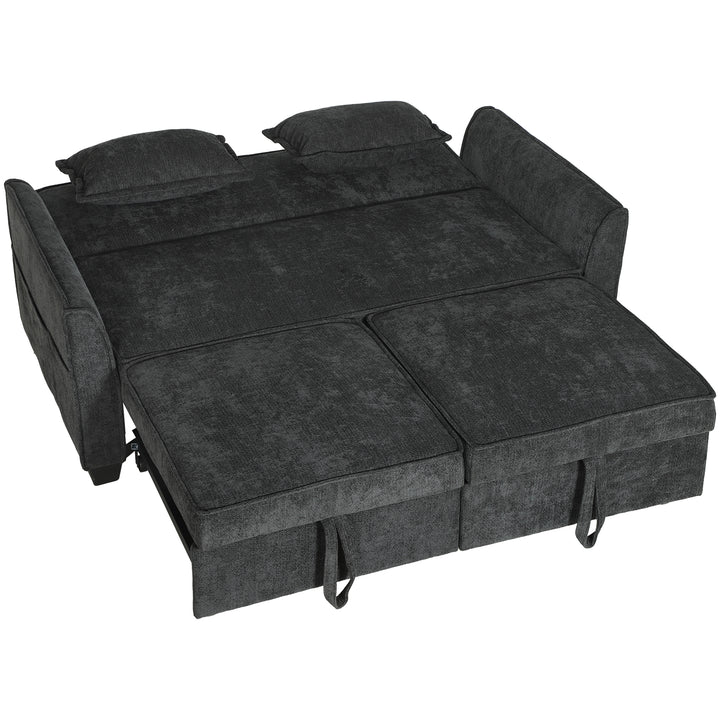 2 Seater Sofa Bed, 4-in-1 L-Shaped Convertible Pull-Out Sleeper Sofa w
