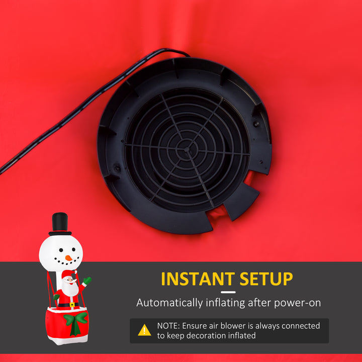 MCL 8ft Christmas Inflatable Decoration with Santa Claus on Snowman Hot Air Balloon, Blow Up Xmas Decor for Outdoor Indoor