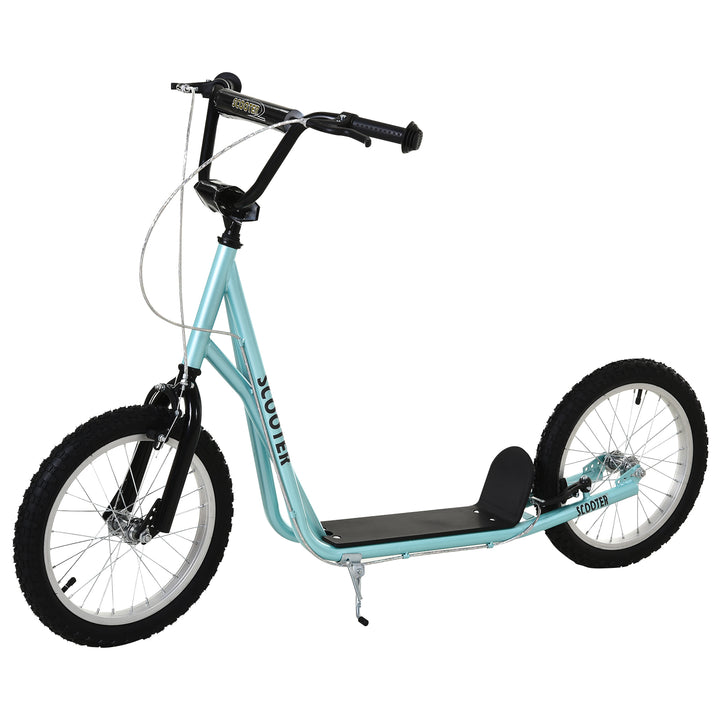 Kick Scooters for Kids with Adjustable Height, Anti-Slip Deck, Dual Brakes, Rubber Tyres, for Boys and Girls Aged 5+ Years Old - Blue