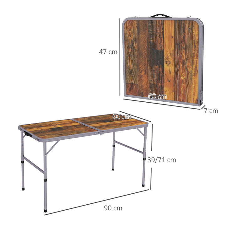 3ft Folding Camping Table Height Adjustable Aluminium Outdoor Garden Party Picnic BBQ Trestle Table Field Kitchen