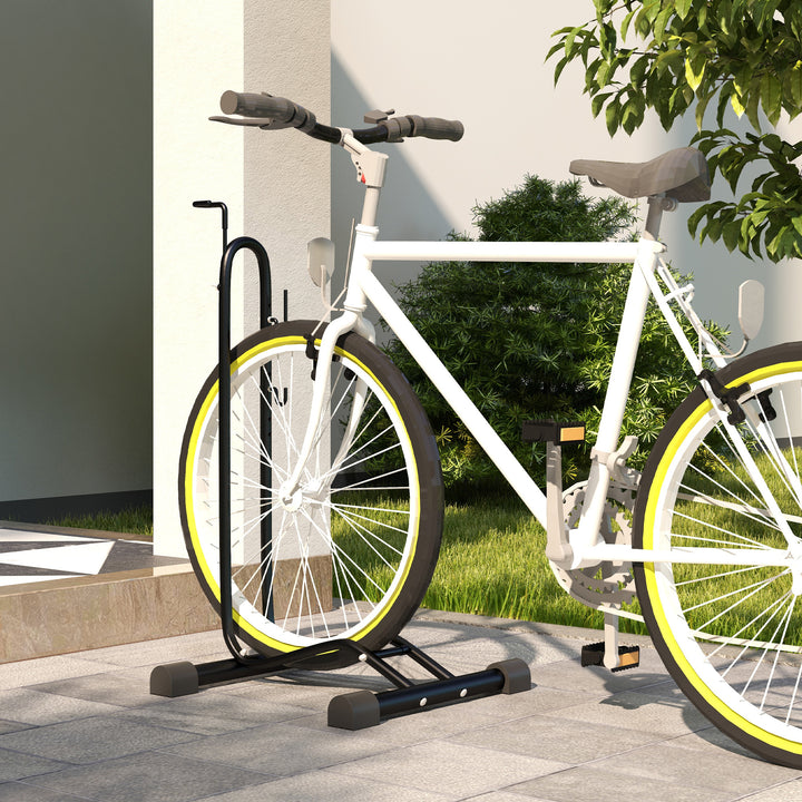 SPORTNOW Vertical and Horizontal Bike Rack Bicycle, Storage Stand with Adjustable Hooks, for 24"-29" Wheels, 700c Bike