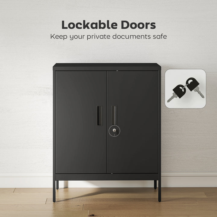 Metal Storage Cabinet with Lock and Adjustable Shelves