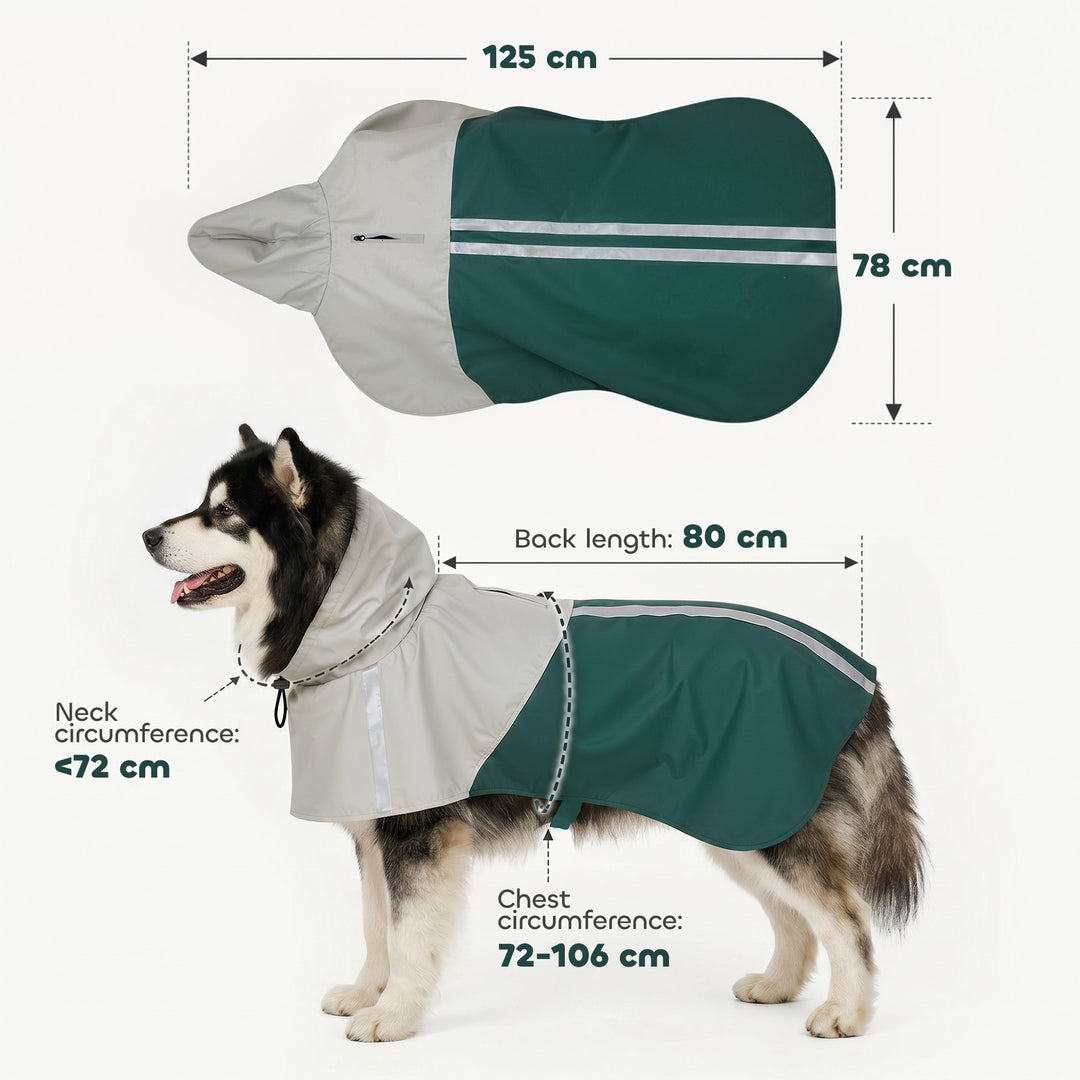 Dog Raincoat with Hood, Waterproof &amp; Breathable Rain Jacket with Leash