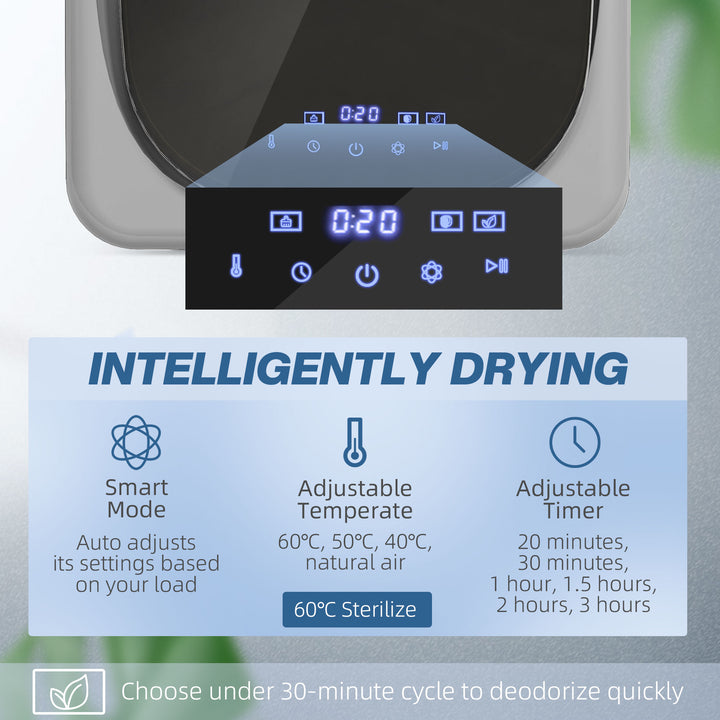 2.5kg Vented Tumble Dryer with Smart Mode, 800W Compact Tumble Dryer w