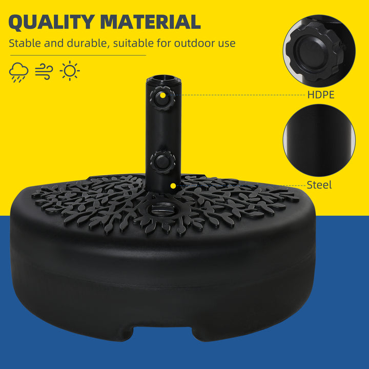 Water/Sand Fillable Half Parasol Umbrella Base - Black