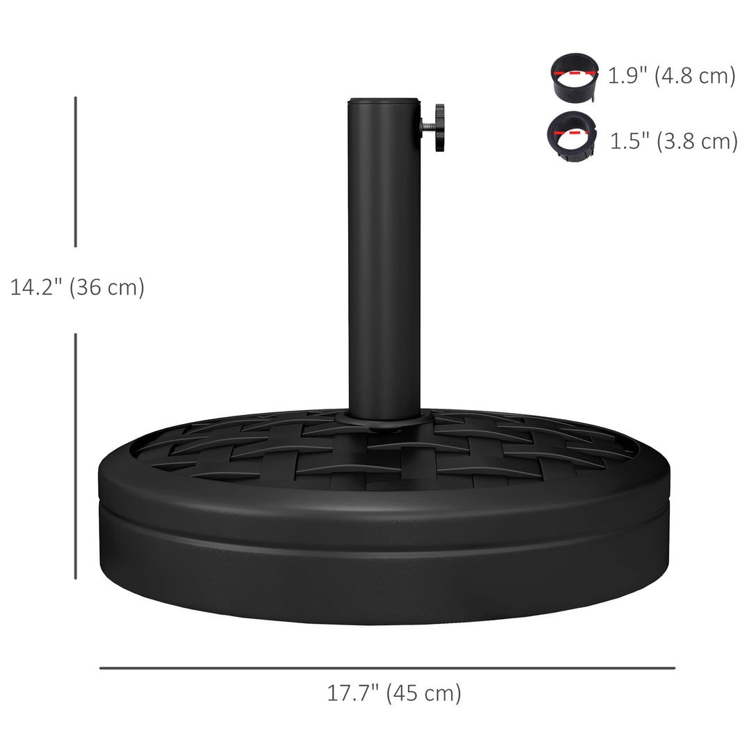 18kg Concrete Umbrella Parasol Base with Rattan Effect 45cm Dia Heavy Duty Parasol Stand for Outdoor Patio Umbrella