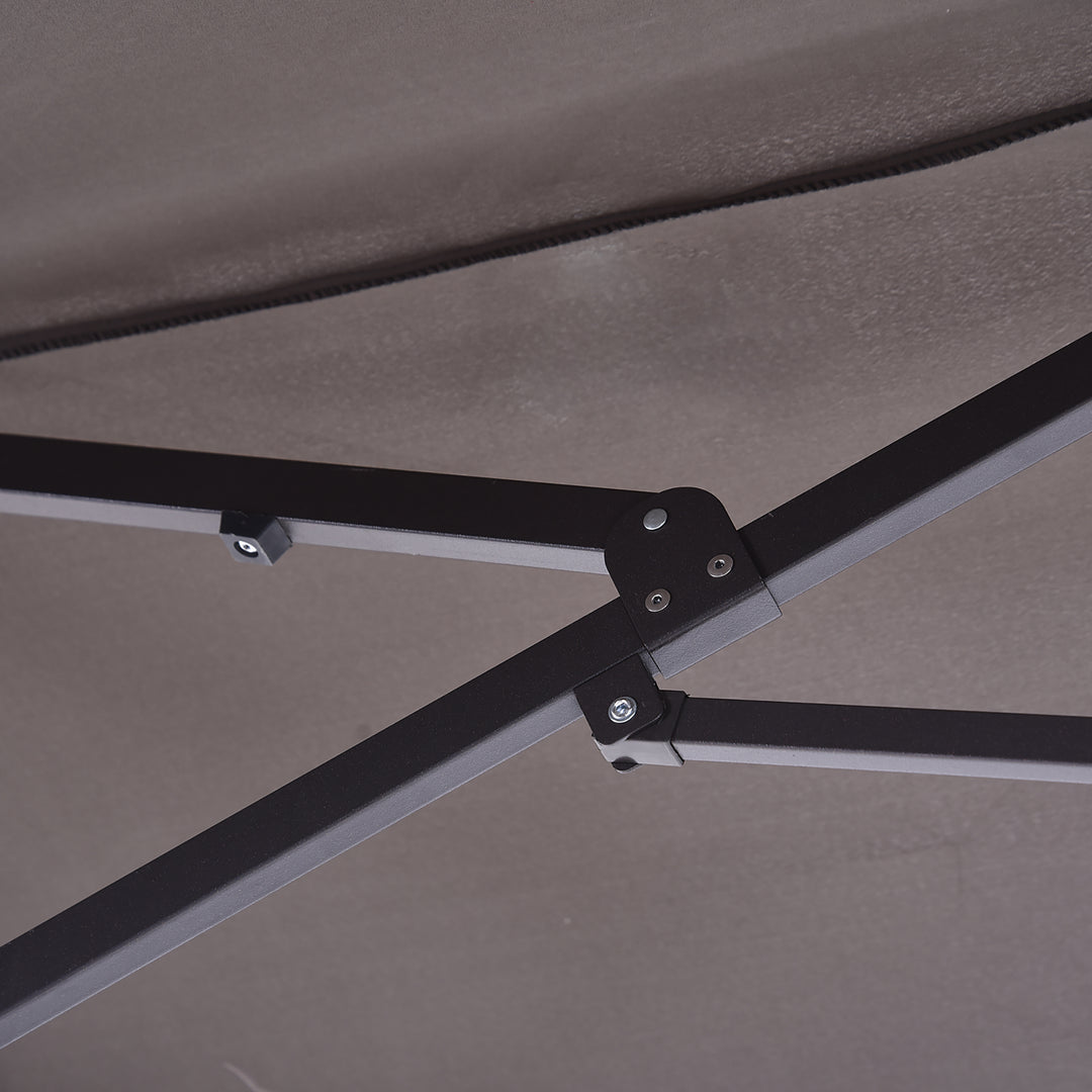 MCL 4.6m Garden Parasol Double-Sided Sun Umbrella Patio Market Shelter Canopy Shade Outdoor Grey