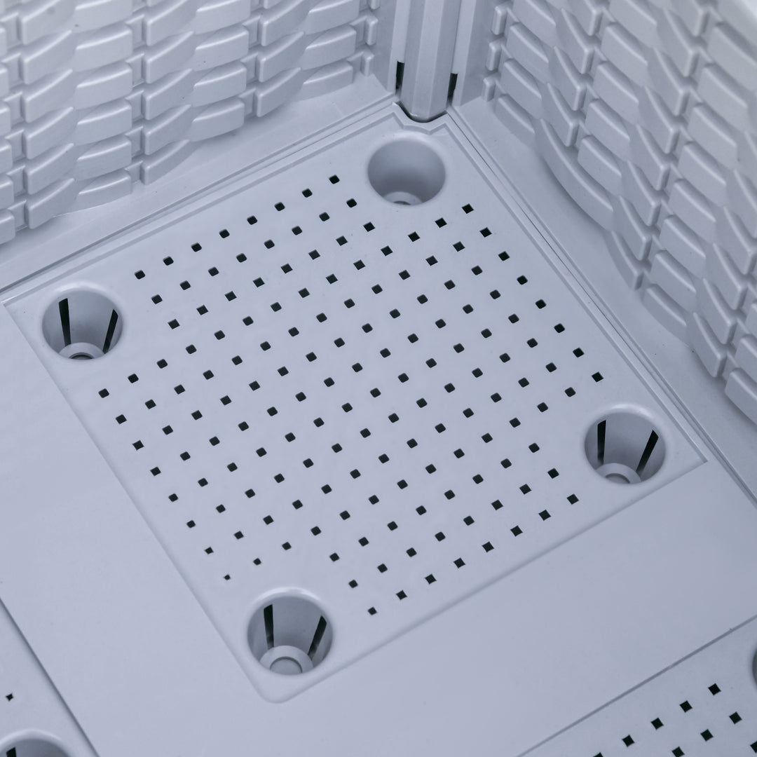 MCL Set of 4 26L Garden Raised Bed Elevated Patio Flower Plant Planter Box PP Vegetables Planting Container, Grey