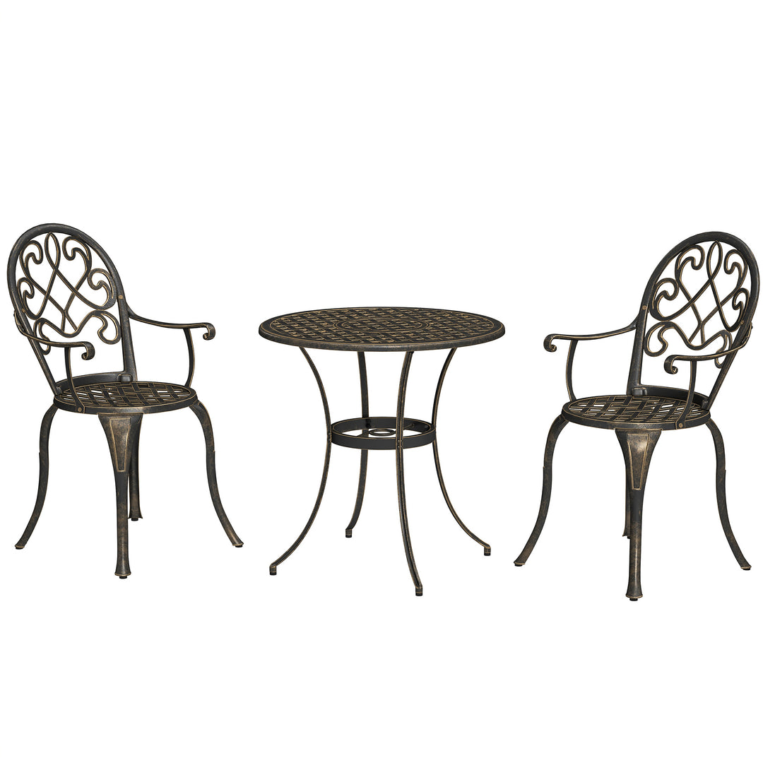 Three-Piece Elegant Aluminium Garden Set - Bronze Tone