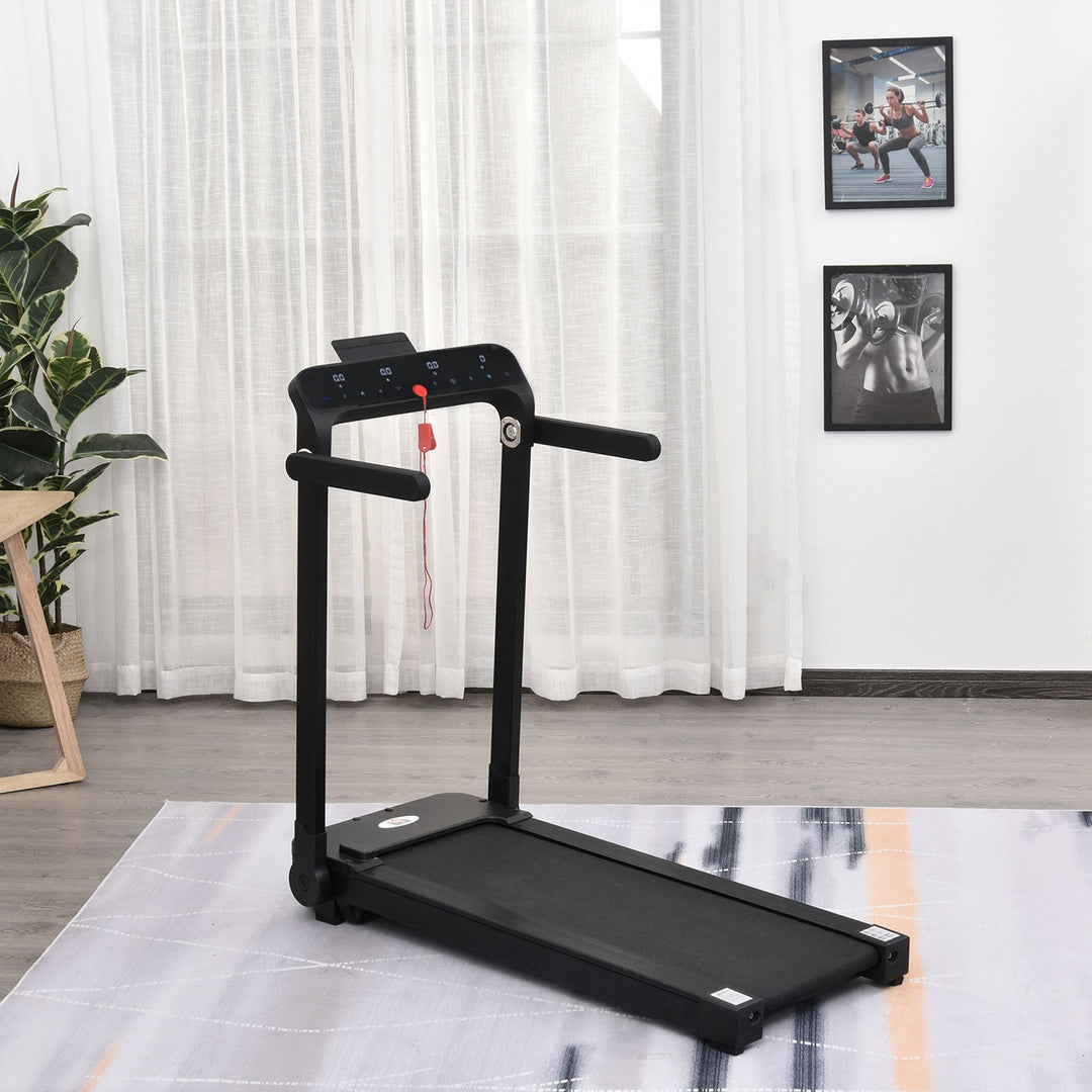 MCL 600W Foldable Steel Motorised Treadmill Running Machine w/ LCD Monitor Black